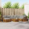 vidaXL Ecksofa Set 9 pcs Nat&uuml;rlich und Hellgrau Massivholz Akazie