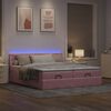 vidaXL Ottoman-Bett mit Matratzen & LEDs Rosa 180x200 cm Samt