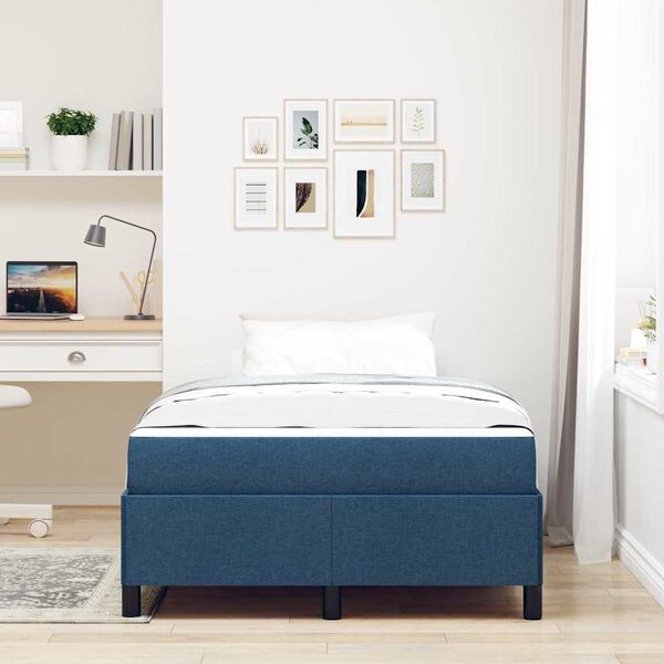 vidaXL Boxspringbett Blau 120 x 190 cm Stoff