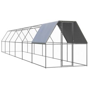 vidaXL Outdoor-H&uuml;hnerk&auml;fig 2x12x2 m Verzinkter Stahl