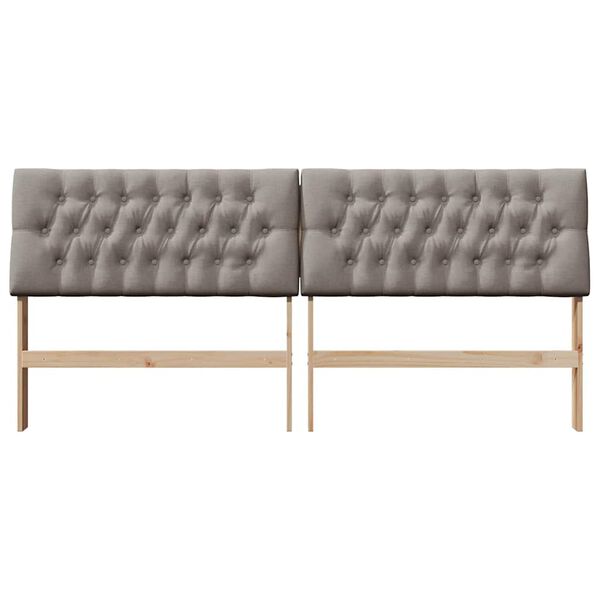 vidaXL Gepolstertes Kopfteil Taupe 200 cm Massives Kiefernholz