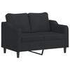 vidaXL 2-Sitzer-Sofa mit Kissen Schwarz 120 cm Stoff