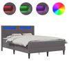 vidaXL Bettgestell mit Matratze Grau 140 x 200 cm Kunstleder