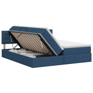 vidaXL Aufbewahrungsbett mit Kopfteil 2 stk. Blau Kunstleder