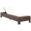 vidaXL Sonnenliege mit Auflage Braun Poly Rattan