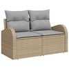 vidaXL Garten-Sofa-Set mit Kissen 13 pcs Beige Poly Rattan