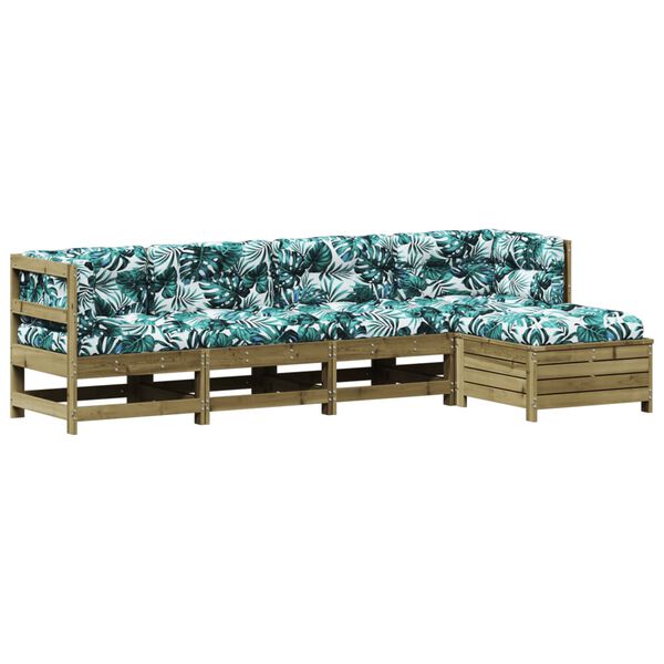 vidaXL 5-tlg. Garten-Lounge-Set mit Kissen Impr&auml;gniertes Kiefernholz