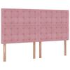 vidaXL Ottoman-Bett mit Matratzen & LEDs Rosa 200x200 cm Samt