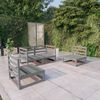 vidaXL 4-tlg. Garten-Lounge-Set Grau Massivholz Kiefer