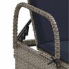 vidaXL Sonnenliege mit Rollen und Kissen Grau Poly Rattan