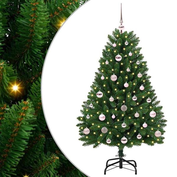 vidaXL K&uuml;nstlicher Weihnachtsbaum Gr&uuml;n 120 cm PVC und Metall