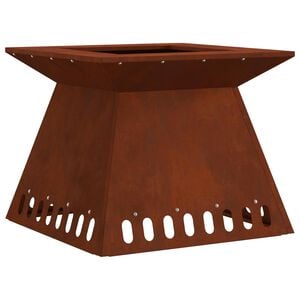 vidaXL Feuerstelle Rostoptik 48 x 48 x 40 cm Wetterfeststahl