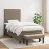 vidaXL Boxspringbett mit Matratze Taupe 100x200 cm Stoff