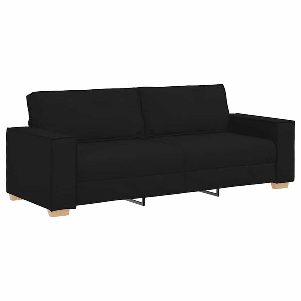 vidaXL 3-Sitzer-Sofa Schwarz 220x78x84 cm Stoff