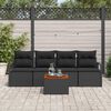 vidaXL Gartensofa-set mit Speicher 5 pcs Schwarz Poly-Rattan