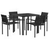 vidaXL Gartenm&ouml;bel Set 5 stk. Schwarz und Anthrazit Textilene