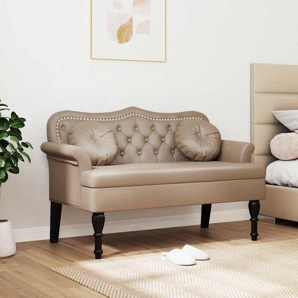 vidaXL Chesterfield Bank Cappuccino 120,5 x 65 x 75 cm Kunstleder