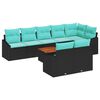 vidaXL Gartensofa-set mit Kissen 9 pcs Schwarz Poly-Rattan
