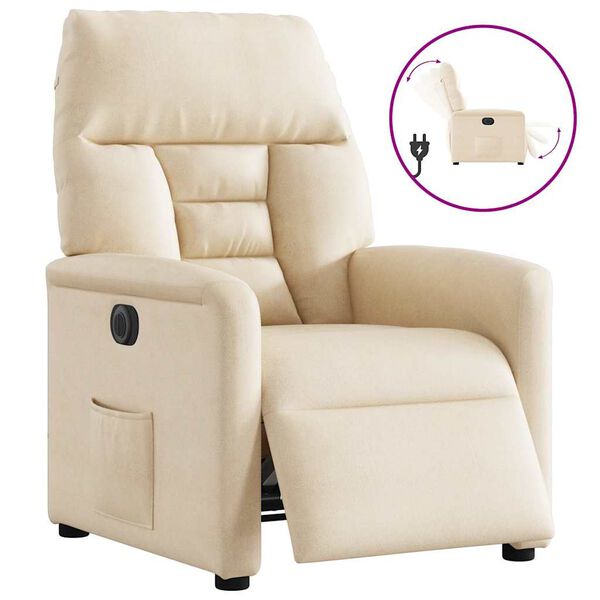 vidaXL Relaxsessel Elektrisch Beige Mikrofasergewebe