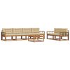 vidaXL Outdoor-Sofagarnitur mit Kissen 7 pcs Natur und Beige