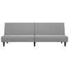 vidaXL Schlafsofa 2-Sitzer mit Fu&szlig;hocker Hellgrau Samt