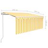 vidaXL Markise Automatisch Einziehbar mit Volant 3,5x2,5 m Gelb & Wei&szlig;