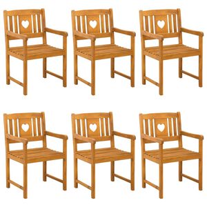 vidaXL Gartenst&uuml;hle 6 pcs Natur Massives Akazienholz