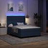 vidaXL LED Boxspringbett mit Matratze Blau 160 x 200 cm Stoff