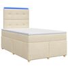 vidaXL Boxspringbett mit Matratze Creme 120 x 200 cm Stoff
