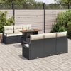 vidaXL Garten-Sofa-Set mit Speicher 7 pcs Schwarz Poly Rattan