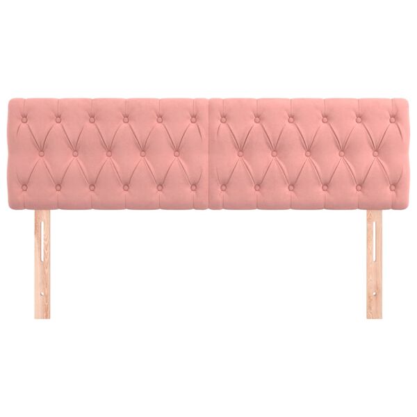 vidaXL Kopfteile 2 Stk. Rosa 72x7x78/88 cm Samt
