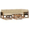 vidaXL Outdoor-Sofagarnitur mit Kissen 7 pcs Natur und Beige