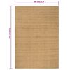 vidaXL Teppich Rechteckig Natur 80x160 cm Jute