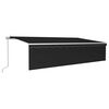 vidaXL Markise Manuell Einziehbar mit Rollo & LED 6x3 m Anthrazit