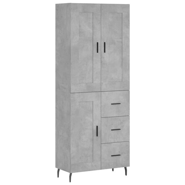 vidaXL Highboard Betongrau 69,5x34x180 cm Holzwerkstoff