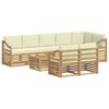 vidaXL Sofagarnituren 9 pcs Wei&szlig; und Creme Massivholz Akazie