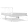 vidaXL Bettgestell mit Kopfteil Metall Wei&szlig; 100x200 cm