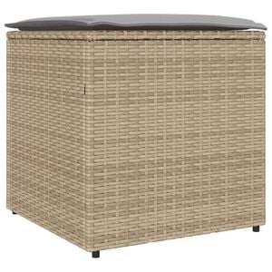 vidaXL Kissenbox mit Speicher Beige 50 x 50 x 50 cm Poly-Rattan