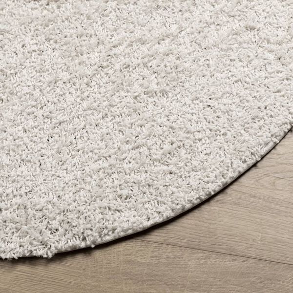 vidaXL Teppich Shaggy Hochflor Modern Creme &Oslash; 280 cm