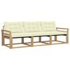 vidaXL Outdoor-Sofagarnitur 3 stk. Wei&szlig; und Creme