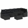 vidaXL Gartensofa-set mit Kissen 8 pcs Schwarz Poly-Rattan