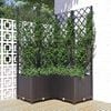 vidaXL Pflanzk&uuml;bel mit Spalier Schwarz 80x80x136 cm PP