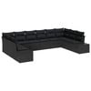 vidaXL Gartensofa-set 10 stk. Schwarz Poly-Rattan