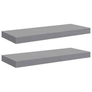vidaXL Schwebende Wandregale 2 Stk. Grau 60x23,5x3,8cm MDF