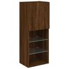 vidaXL TV-Schrank mit LED-Leuchten Braun Eichen-Optik 40,5x30x102 cm