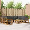 vidaXL Outdoor-Sofagarnitur mit Kissen 10 pcs Natur und Anthrazit