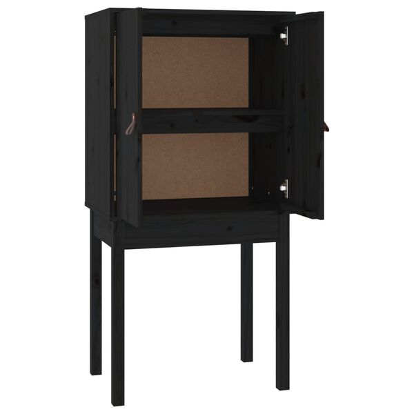 vidaXL Highboard Schwarz 60x40x120 cm Massivholz Kiefer
