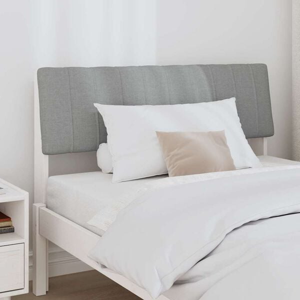 vidaXL Gepolstertes Kopfteil Hellgrau 100 cm Massives Kiefernholz