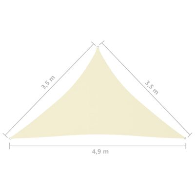 vidaXL Sonnensegel Oxford-Gewebe Dreieckig 3,5x3,5x4,9 m Creme