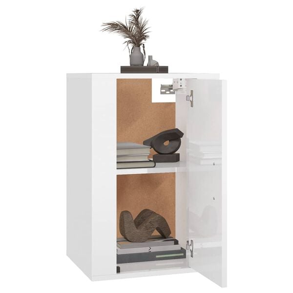 vidaXL TV-Wandschrank Hochglanz-Wei&szlig; 40x34,5x60 cm